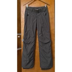 KRU Olive Army Green Ski Snow Pants Size S Made In Italy Belted Low Rise Y2K